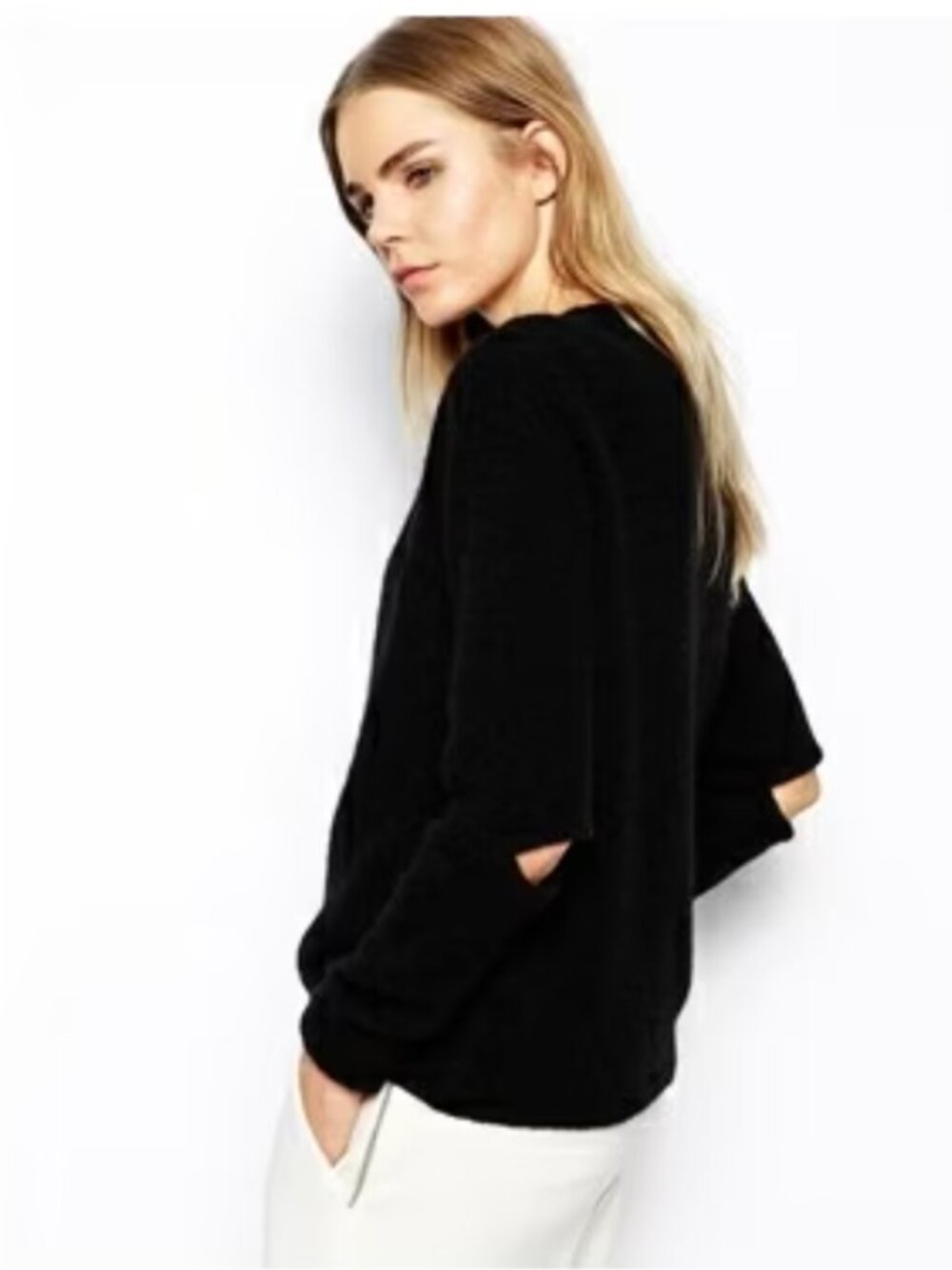 Won Hundred Allison 70% Angora Fuzzy Knit Sweater Black Size XS